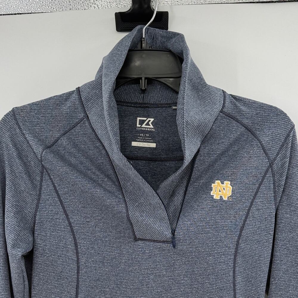 Notre Dame Cutter & Buck Women's Shoreline Half Zip Pullover - Blue - XS